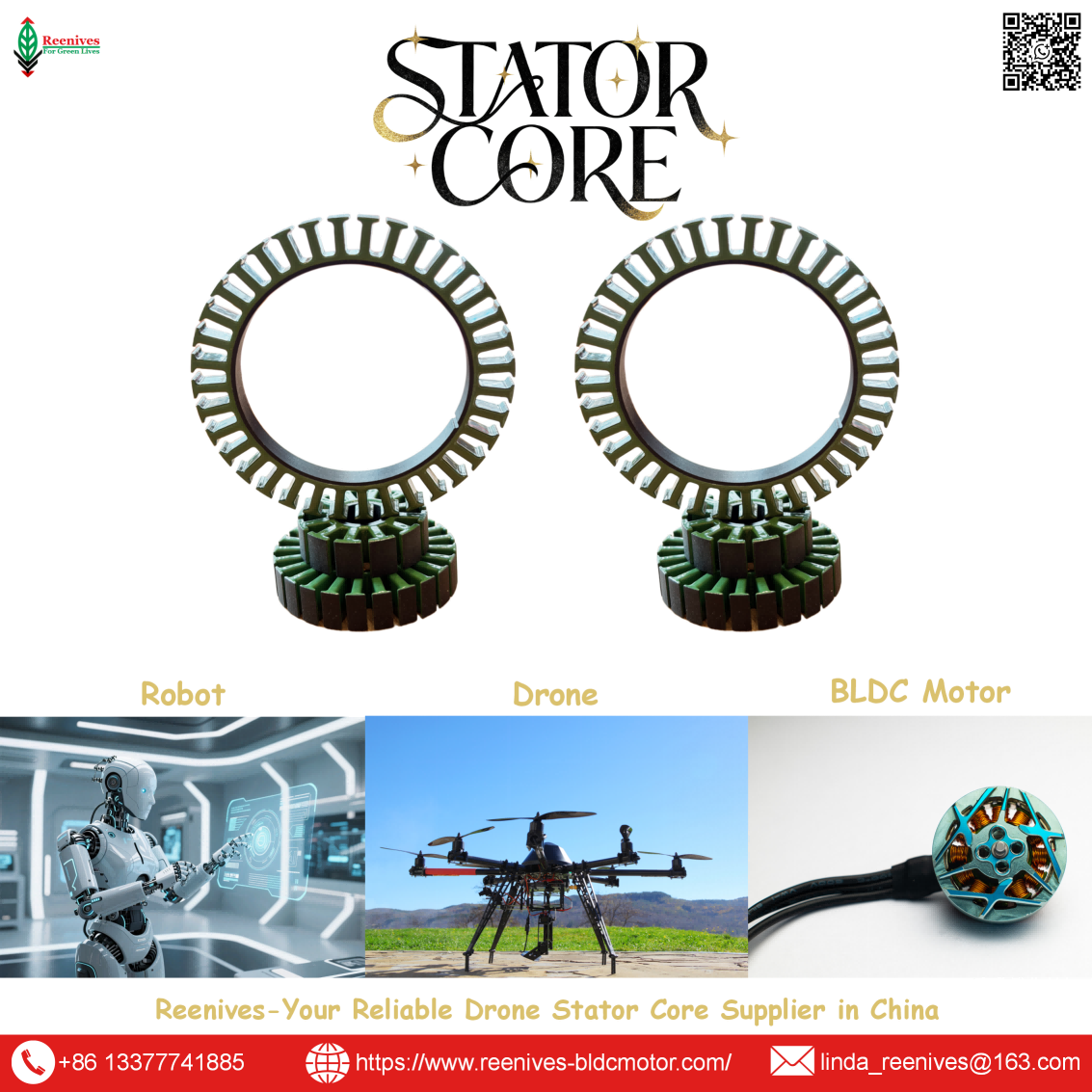 Precision BLDC inrunner motor stator cores for UAV, automation & high-speed drives. 0.20mm epoxy-coated, low inertia, high RPM. Free samples & global shipping.